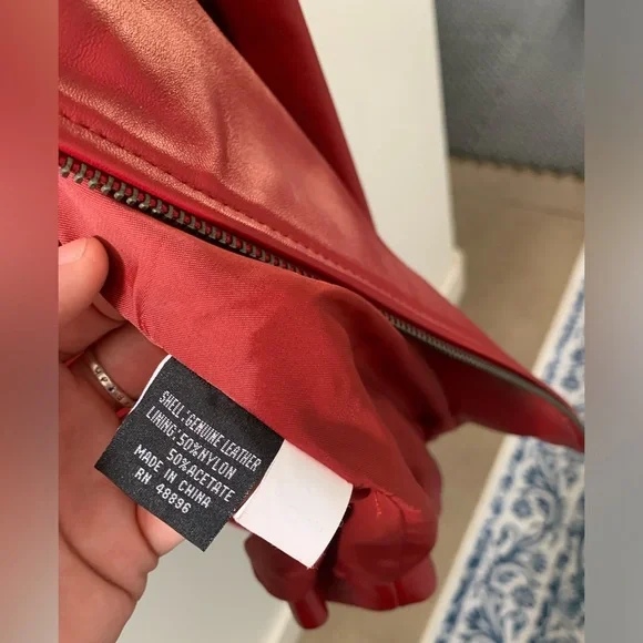 Tiboa Leathers dark red jacket, women’s size S - Picture 2 of 9